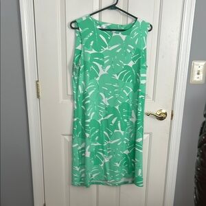 Green and White Sleeveless Dress